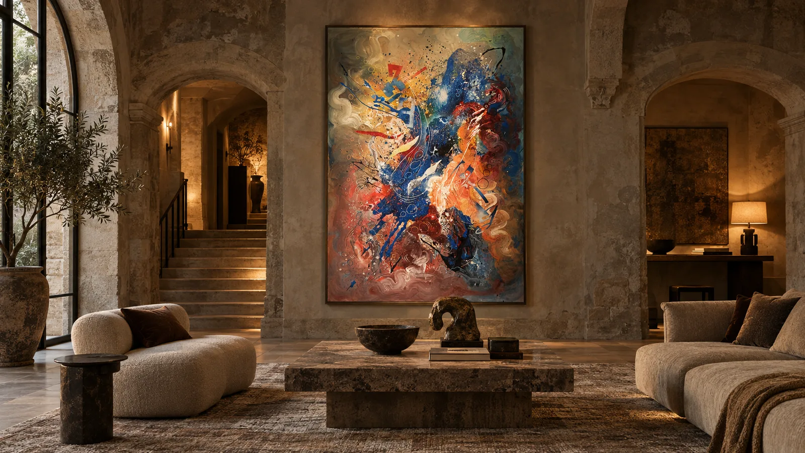 Opera di Matteo Ferretti in un interno contemporaneo