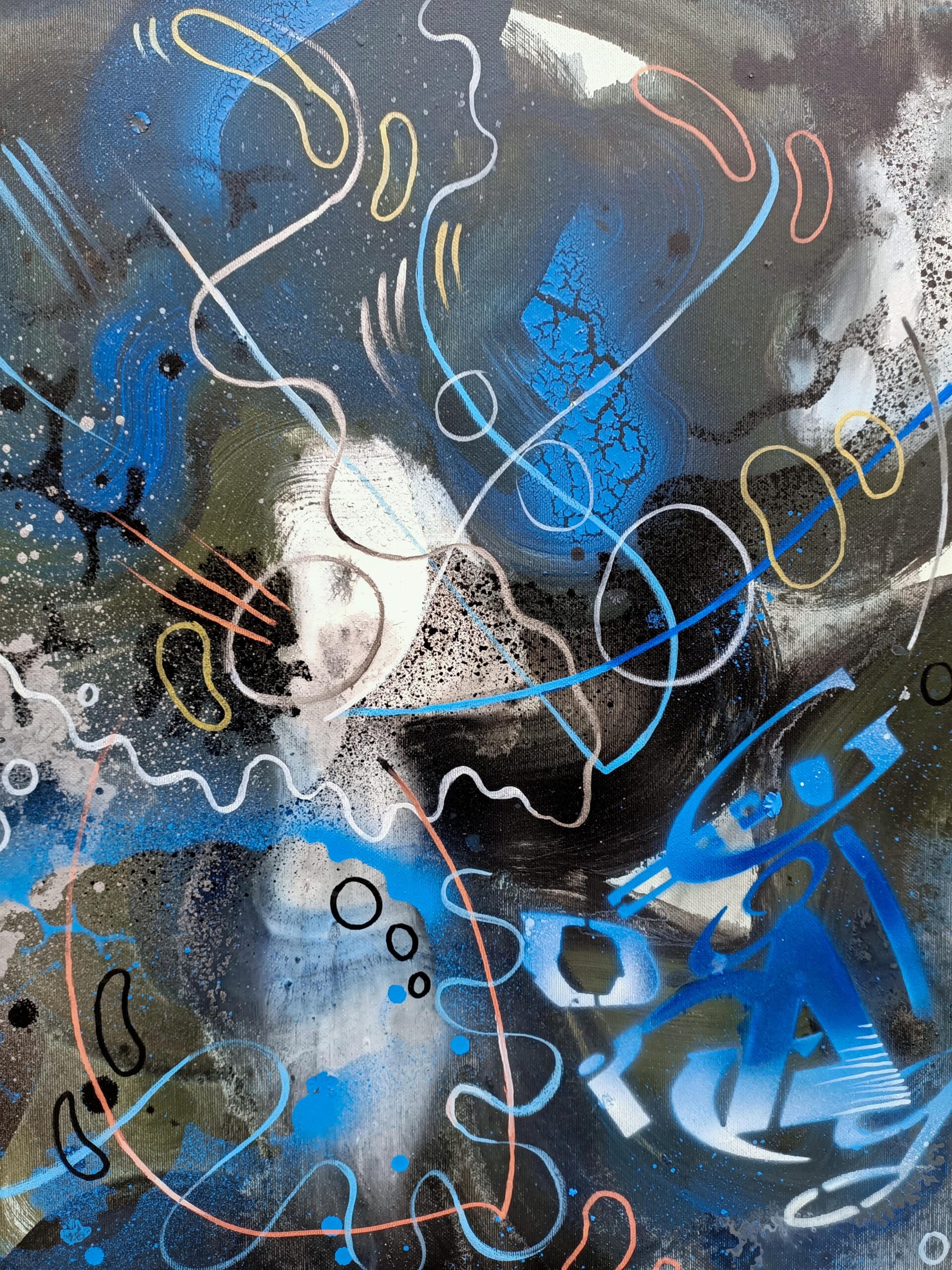 a very old glacier 2 - mixed media on canvas - 80x80 cm - 2021