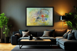 interno di lusso con opera di matteo ferretti