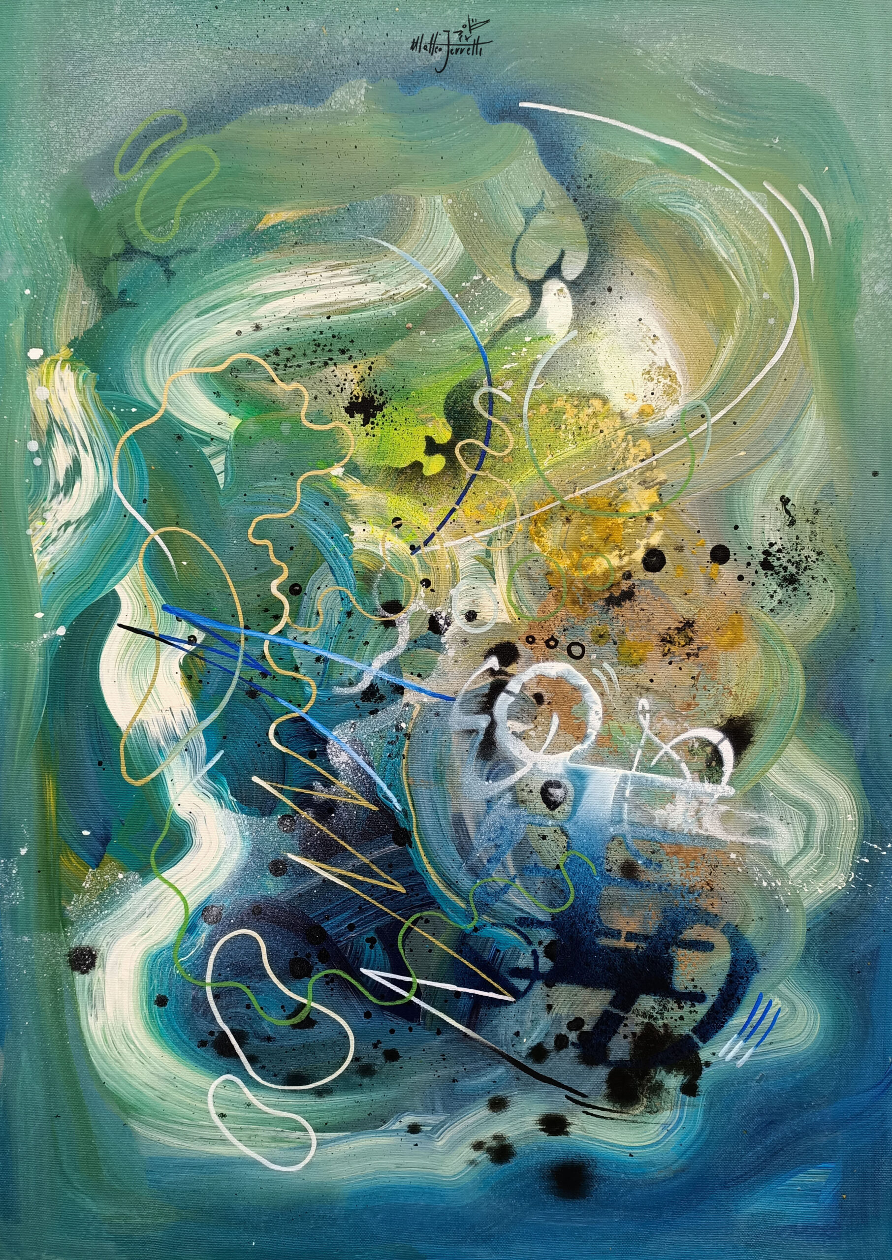 the lemurians - mixed media on canvas 50x 70 cm - 2021