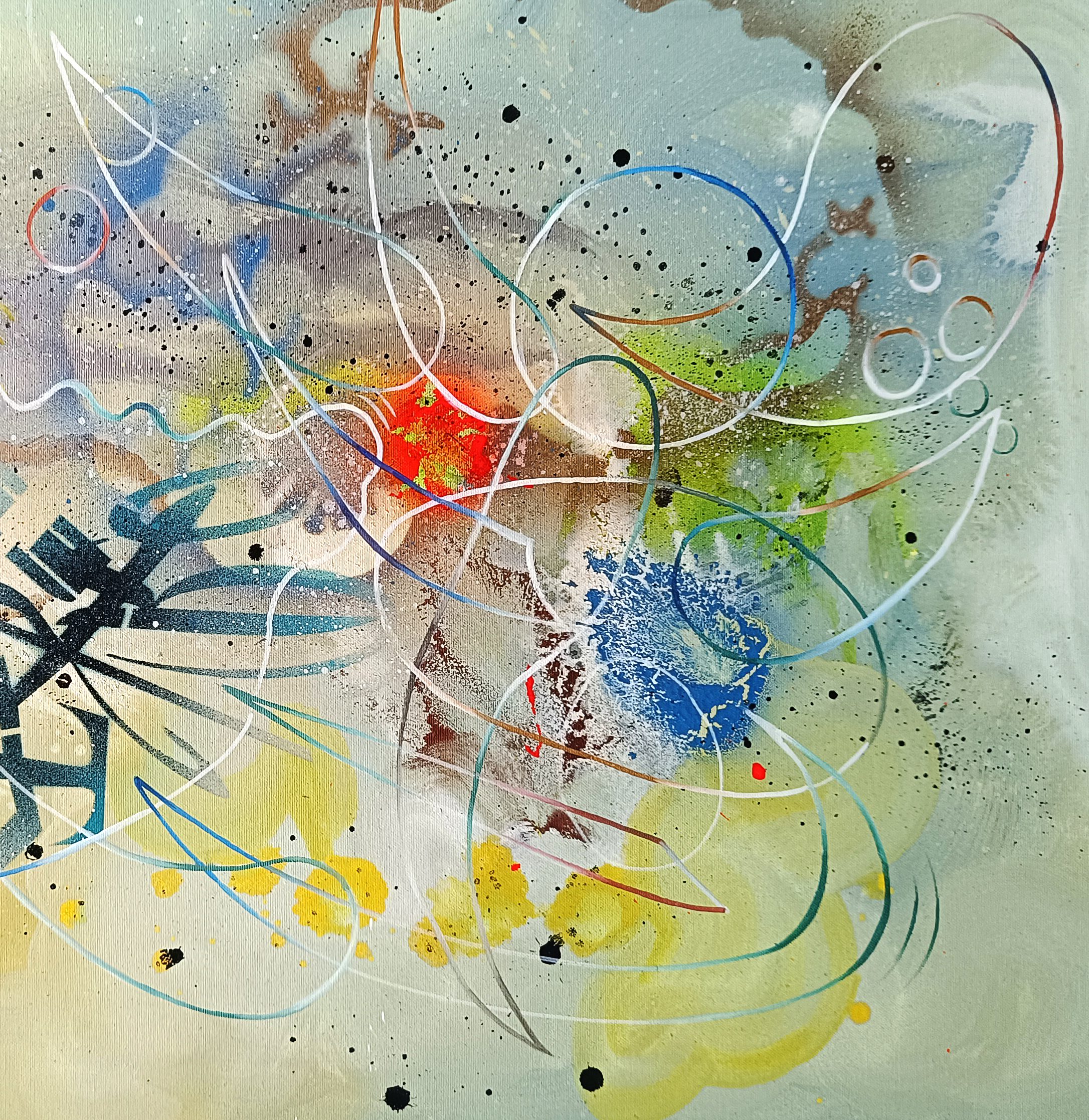 opera pittorica astratta informale contemporanea, dettaglio