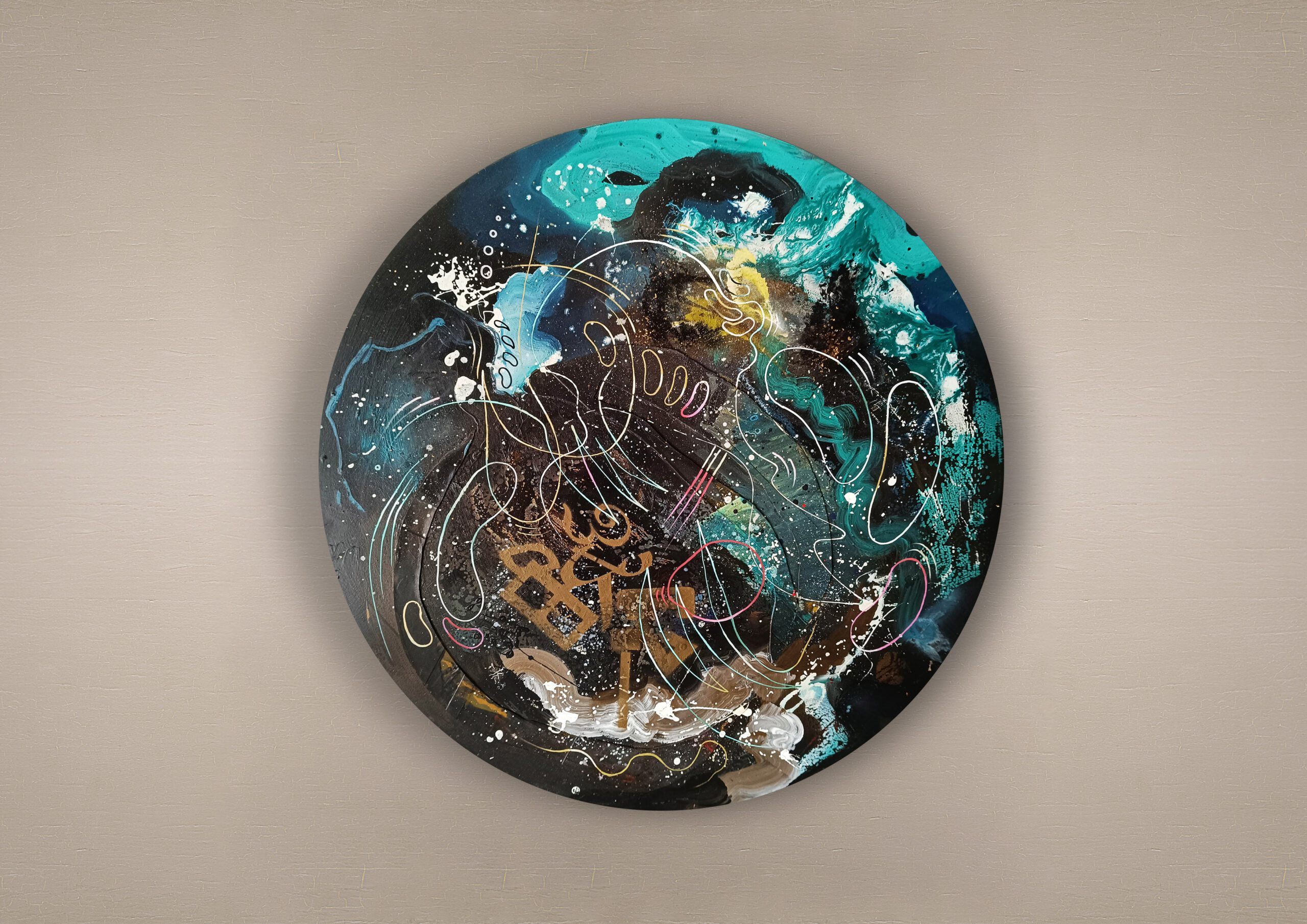 opera pittorica astratta informale contemporanea, dettaglio- matteo Ferretti artista