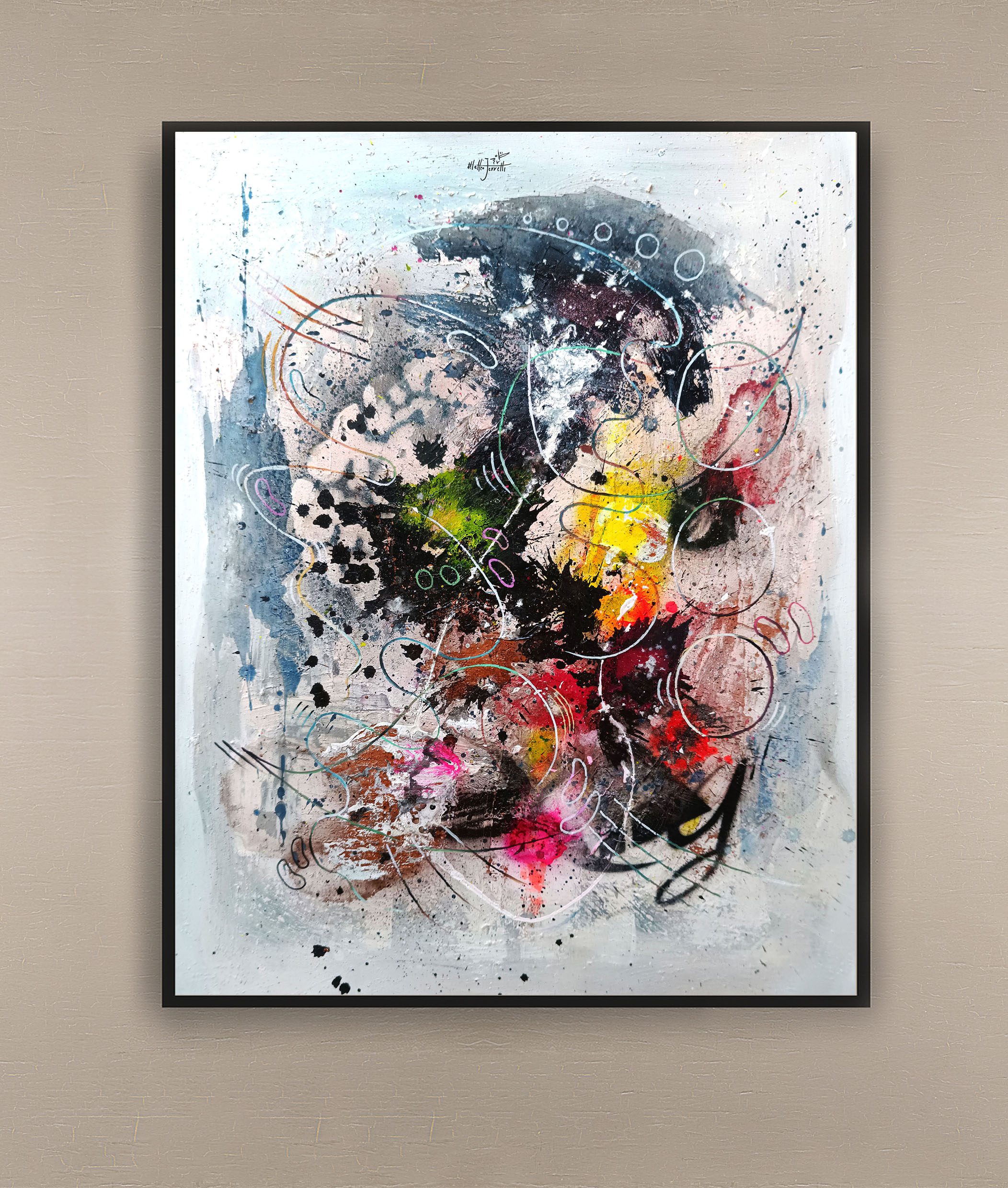 opera pittorica astratta informale contemporanea, dettaglio