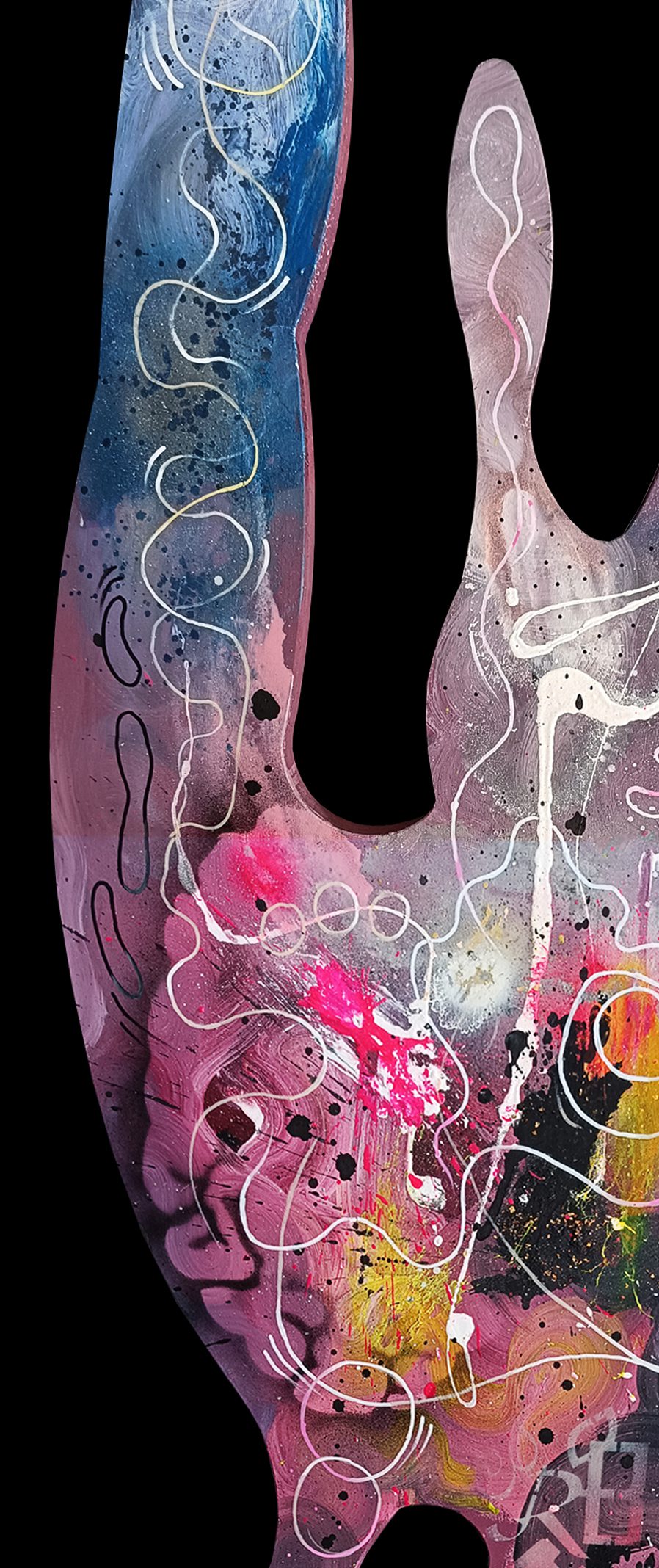 opera pittorica astratta informale contemporanea, dettaglio