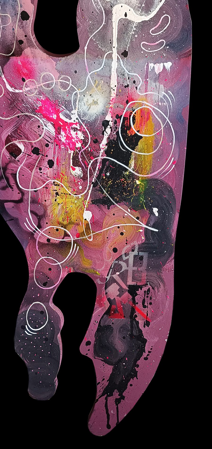 opera pittorica astratta informale contemporanea, dettaglio